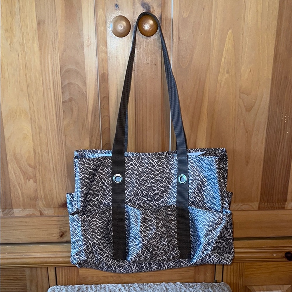 Thirty-One Brown & White Tote/Diaper Bag